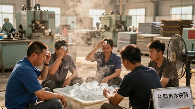 车间高温不用愁 天津防暑降温冰块成了工人的救命凉方